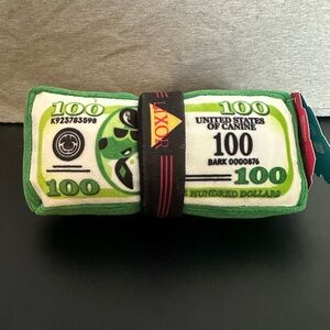 Bark Box Dog Toy Beagle Tender Dollar Bills Squeaker Crinkle Medium 20-50lbs NWT